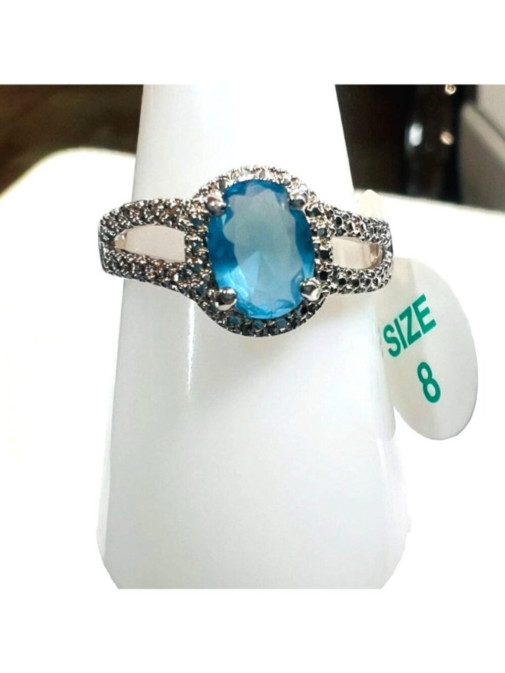 Ring Bomb Party Ring #2896   Size 8 LC Pariba Topaz, fashion, contemporary